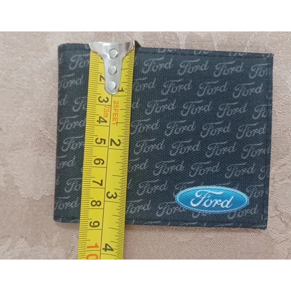 Buckle Down Ford Emblem Logo Bifold Canvas Slim Wallet 4 x 3 1/2